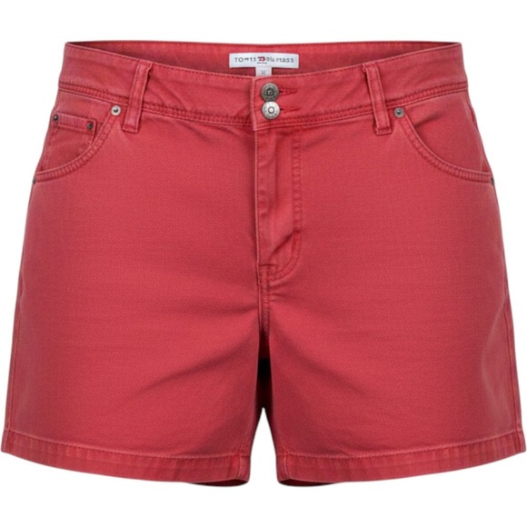 Tommy Hilfiger Pants - Tommy Hilfiger Jeans Womens Shorts Red Cotton Canvas Utility Size 14 Y2K 2003